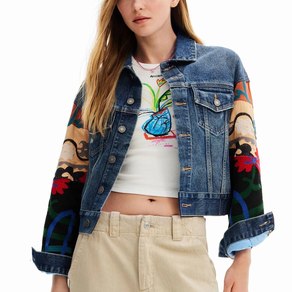 Size M NWT Desigual Sebastiana Denim Jacket - Picture 13 of 16